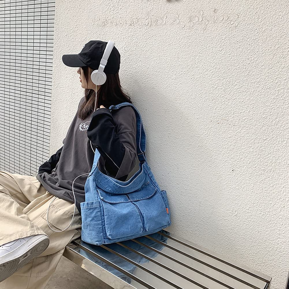 Foto 4 | Bandolera De Mezclilla Retro, Ligera, Estilo Casual, Azul - Venta Internacional.
