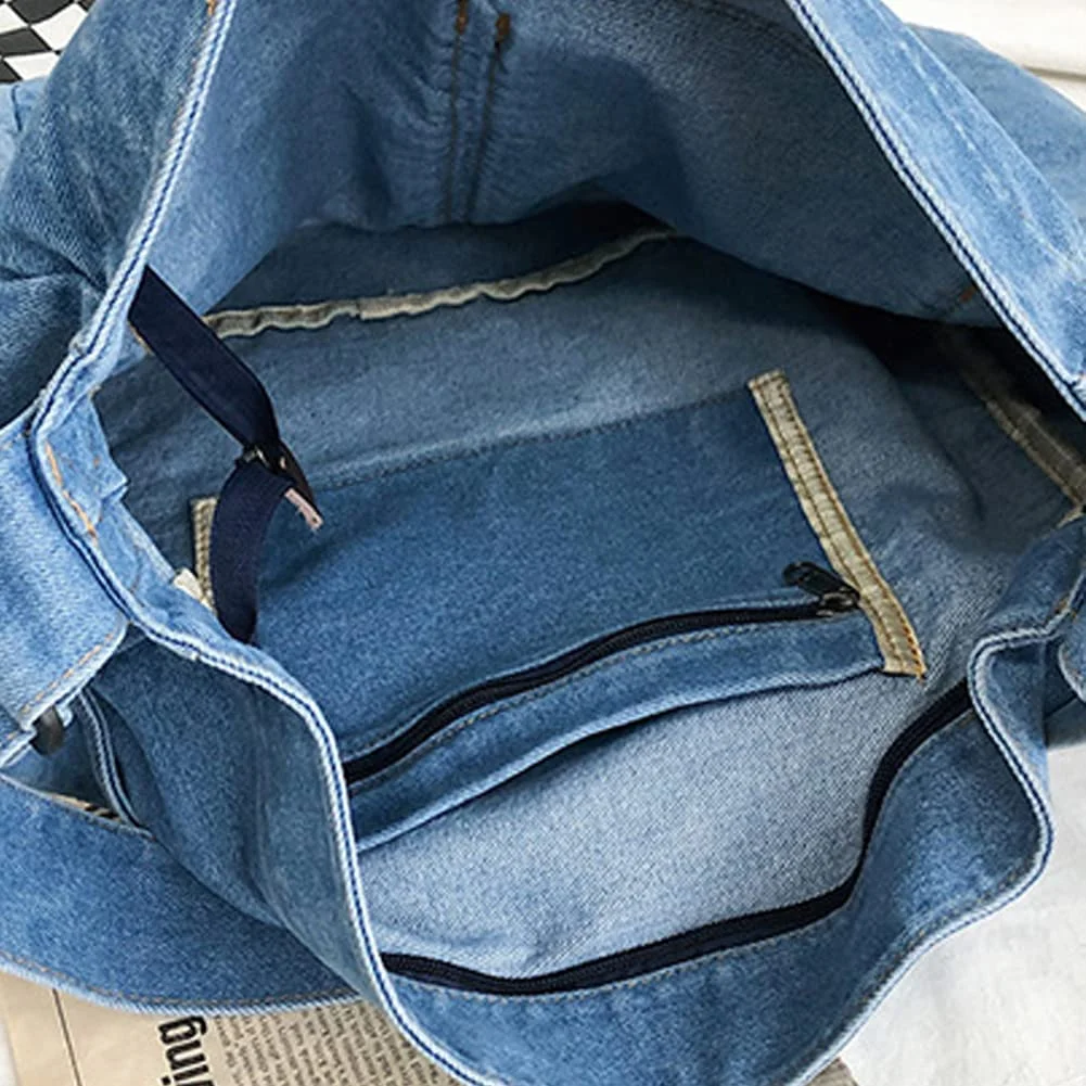 Foto 6 pulgar | Bandolera De Mezclilla Retro, Ligera, Estilo Casual, Azul - Venta Internacional.