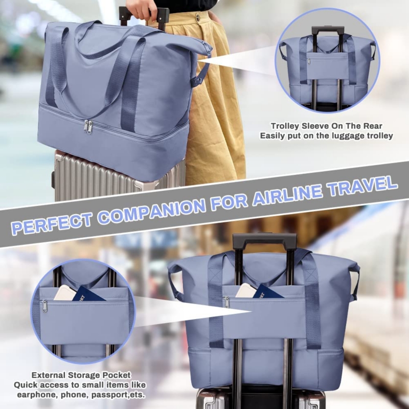 Foto 5 | Bolsa De Viaje Para Mujer, Poliéster Duradero, Negra, 37 L De Capacidad - Venta Internacional.