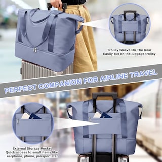 Foto 5 | Bolsa De Viaje Para Mujer, Poliéster Duradero, Negra, 37 L De Capacidad - Venta Internacional.