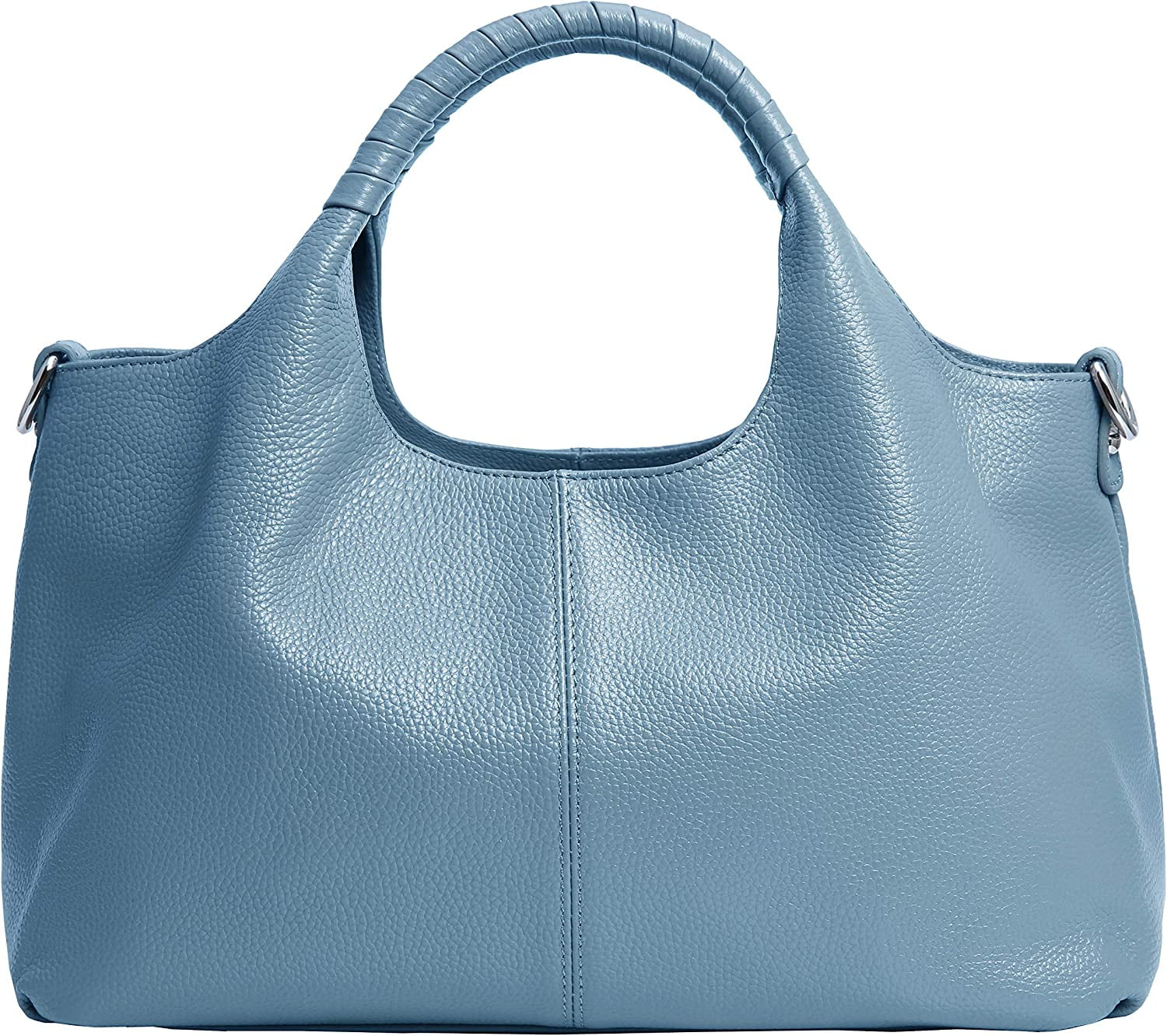Bolso De Mano De Cuero Genuino Azul Para Mujer - Venta Internacional.