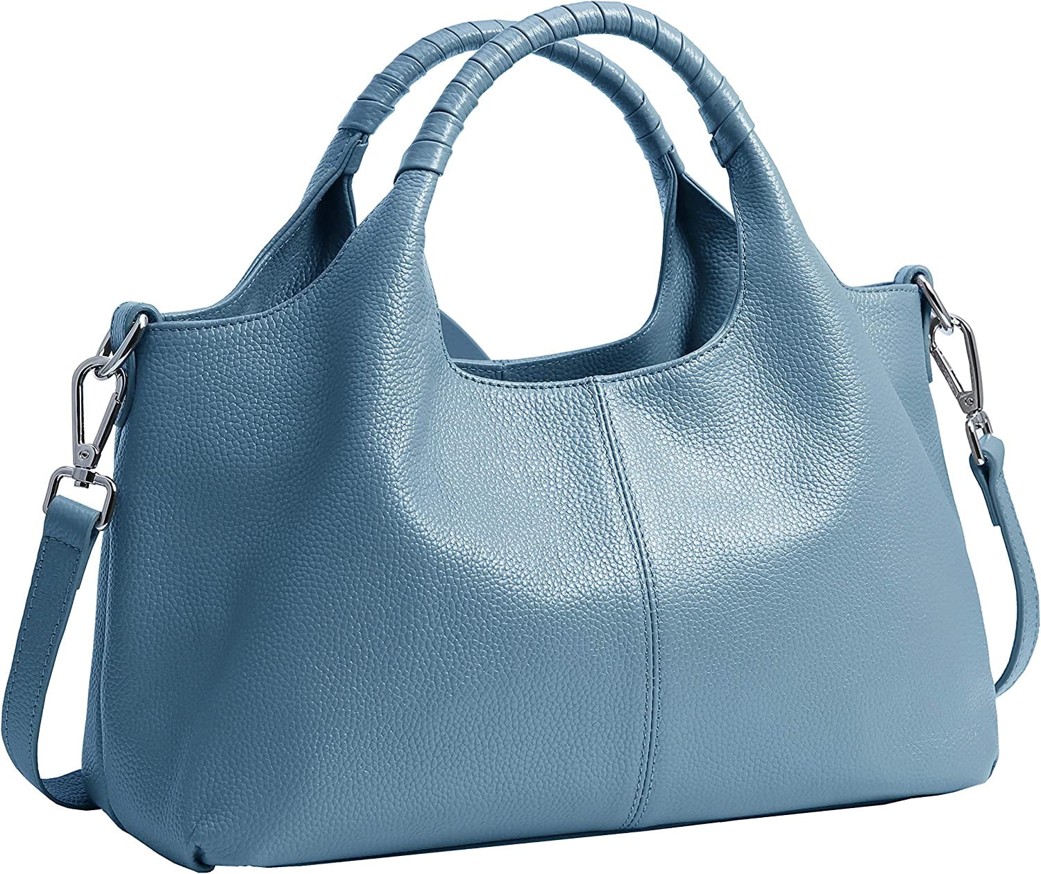 Foto 2 | Bolso De Mano De Cuero Genuino Azul Para Mujer - Venta Internacional.