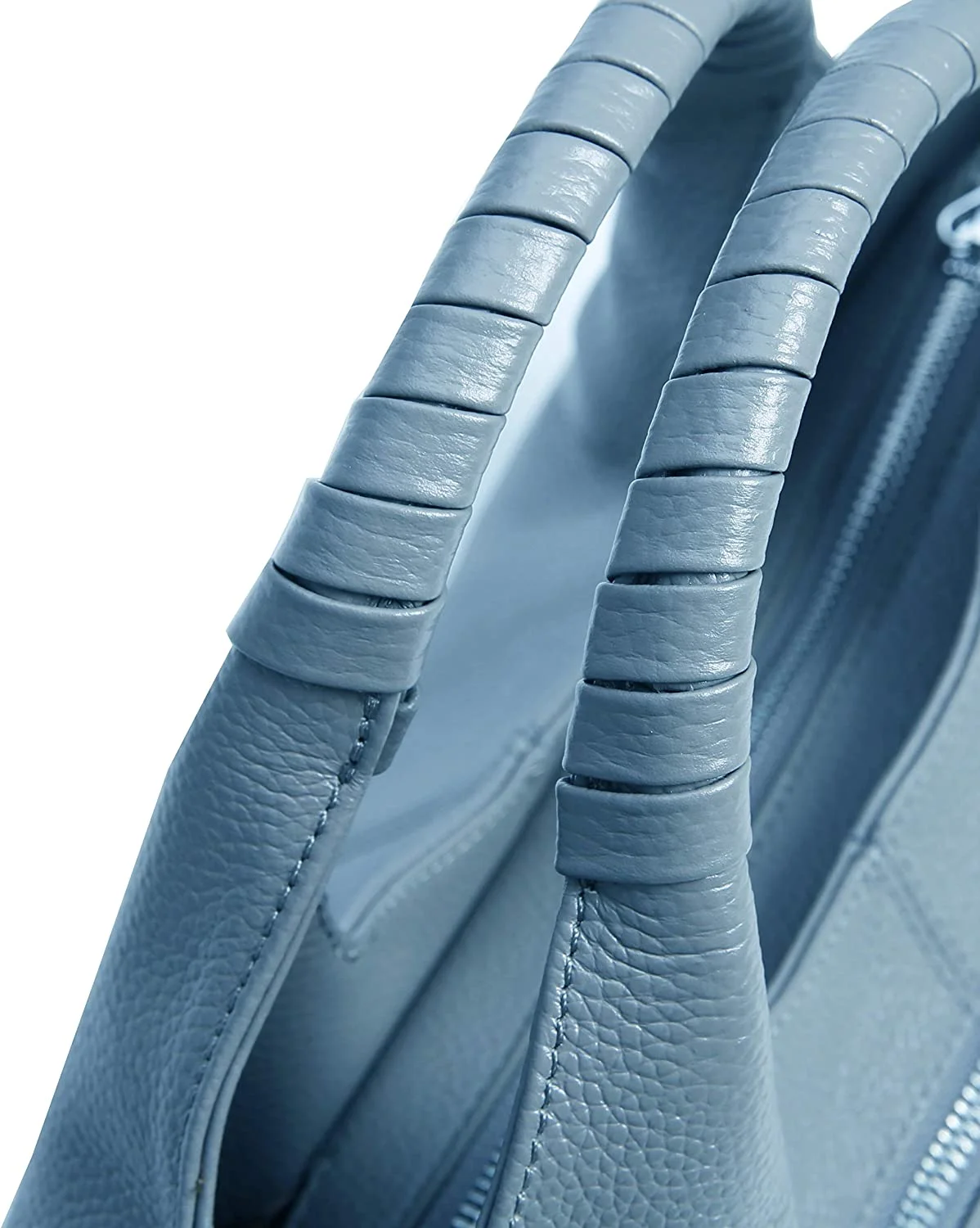 Foto 4 | Bolso De Mano De Cuero Genuino Azul Para Mujer - Venta Internacional.
