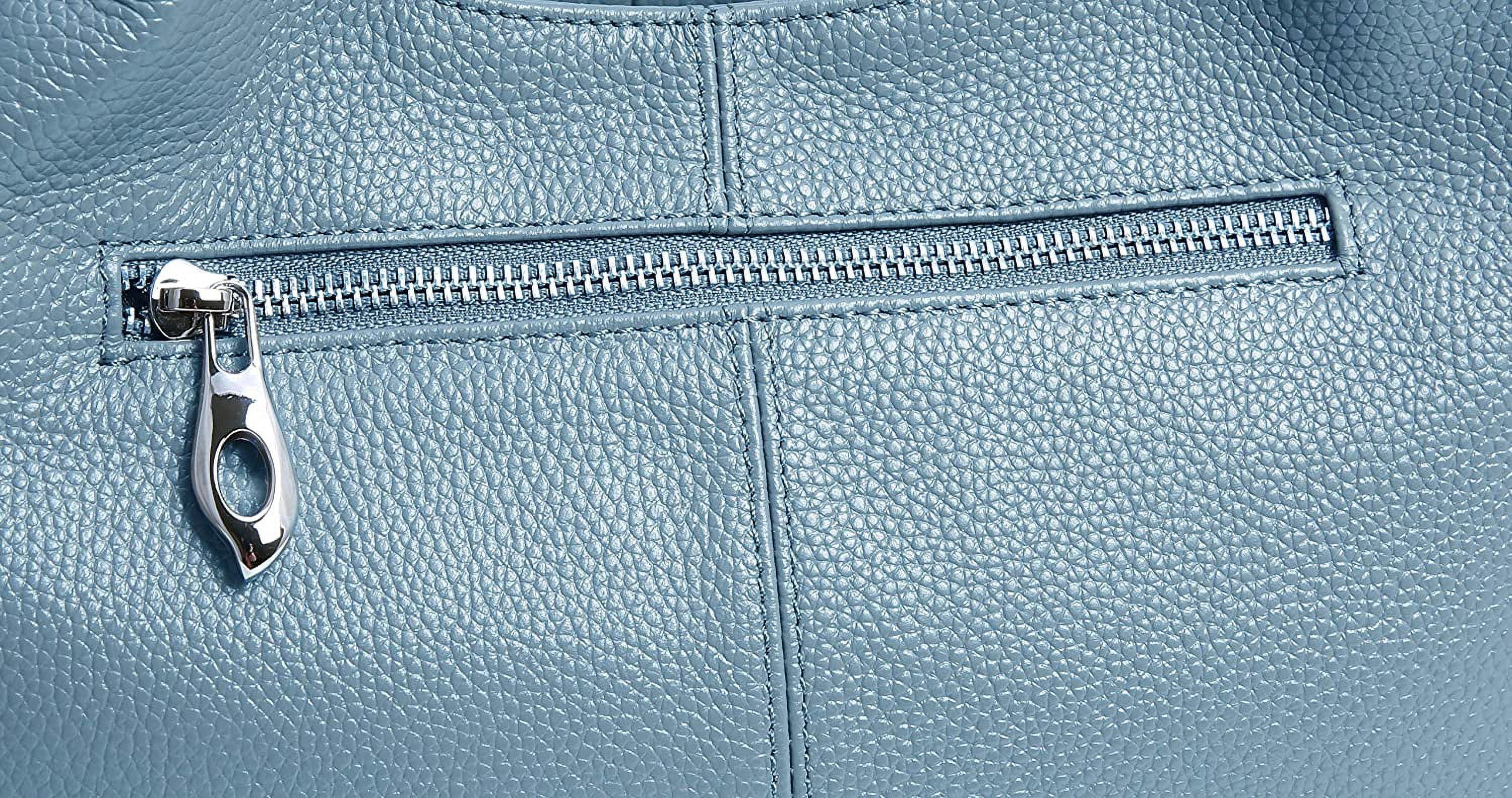 Foto 6 | Bolso De Mano De Cuero Genuino Azul Para Mujer - Venta Internacional.