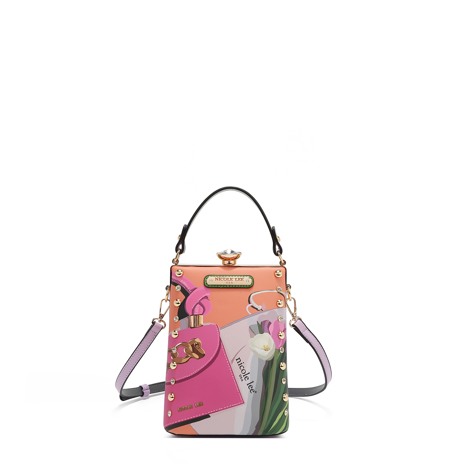 Foto 4 pulgar | Bolsa De Mano Nicole Lee Estampada Violet Blossom