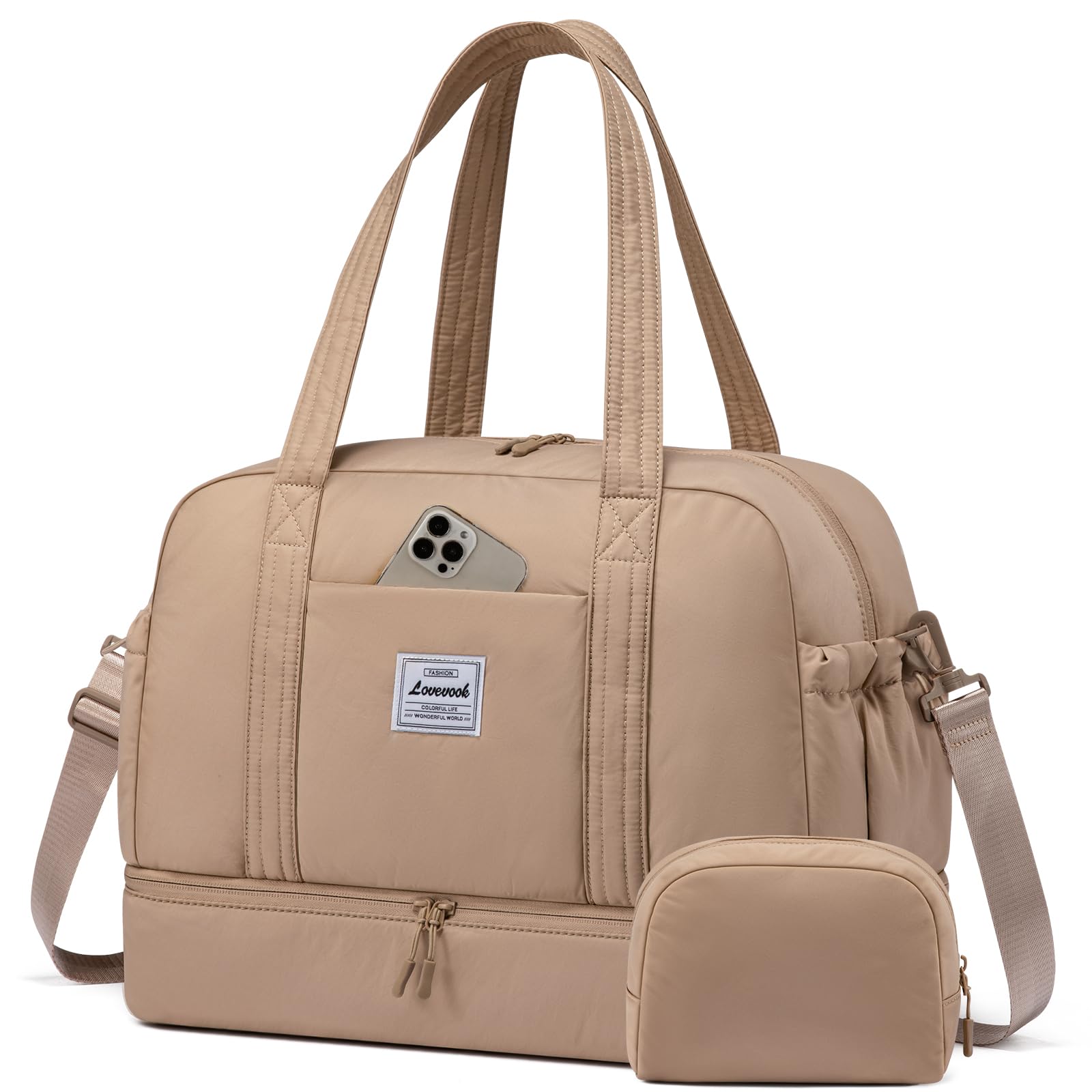 Foto 2 pulgar | Bolso De Fin De Semana Lovevook Para Mujer Con Compartimento Para Zapatos Y Bolsillo Húmedo - Venta Internacional.