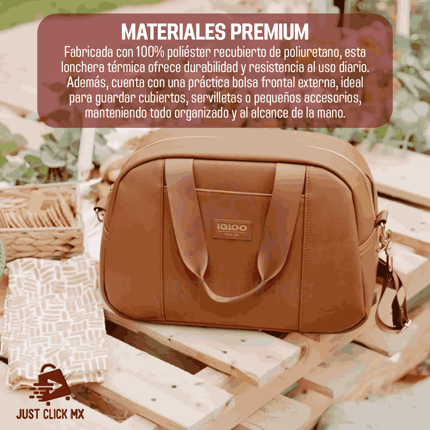 Foto 4 | Lonchera Térmica Igloo Luxe Piel Vegan Con 3 Topers + Correa-justclick Mx