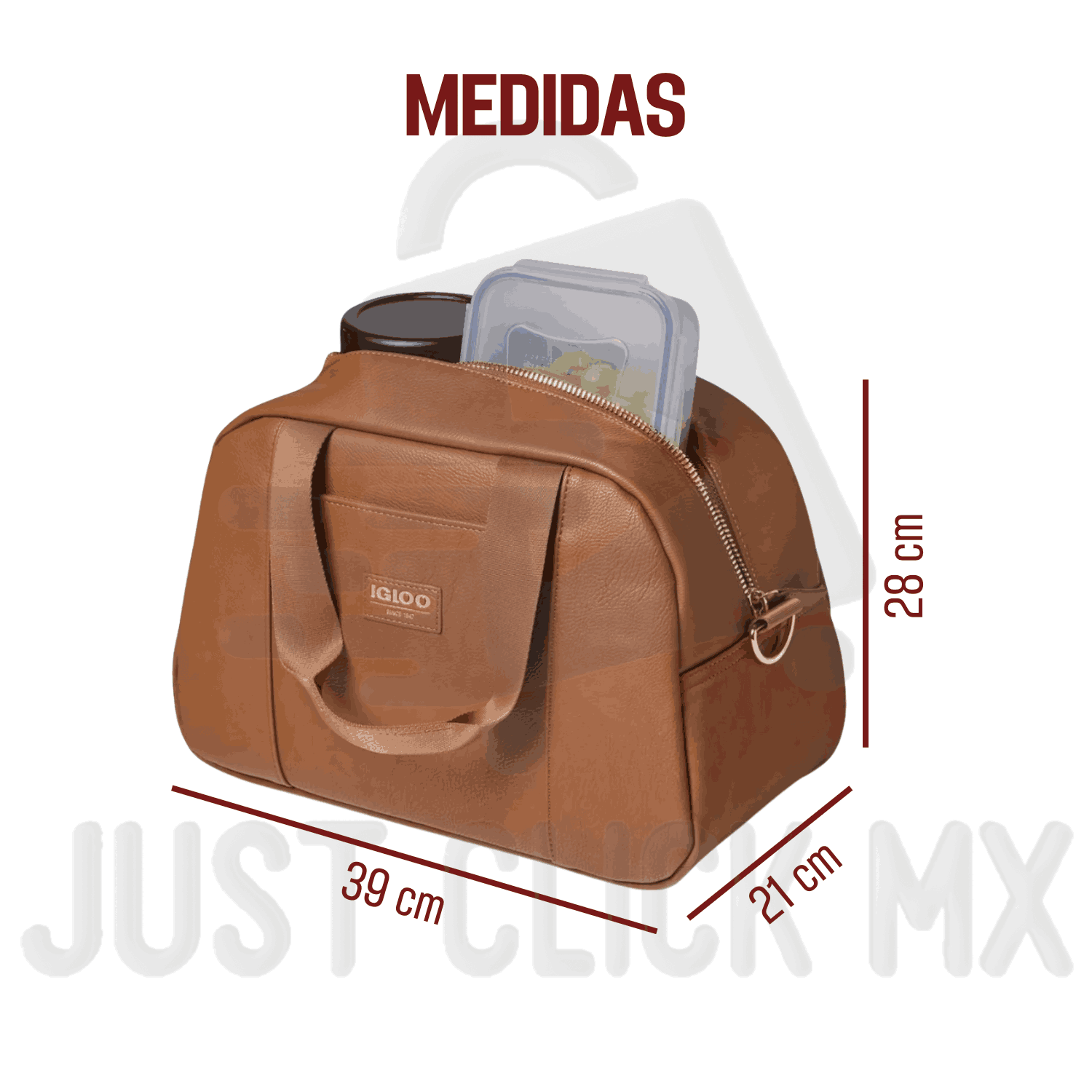 Foto 8 pulgar | Lonchera Térmica Igloo Luxe Piel Vegan Con 3 Topers + Correa-justclick Mx