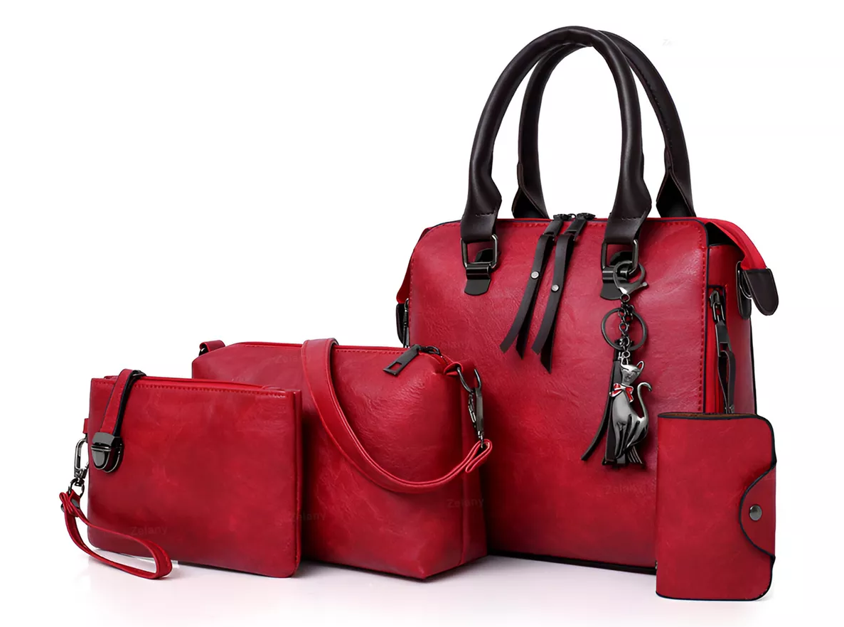 Foto 1 | Set 4 Bolsas Xtellar Mujer Moda  Roja