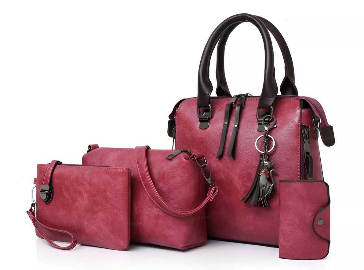 Foto 1 | Set 4 Bolsas De Dama Xtellar Cat Rosa Red