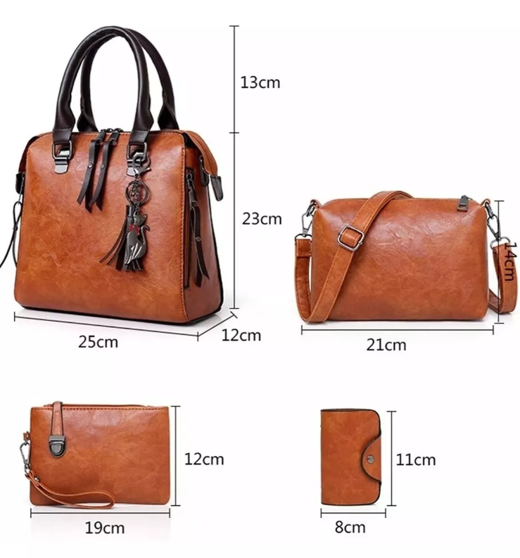 Foto 2 | Set 4 Bolsas Xtellar Cat Mujer Marron