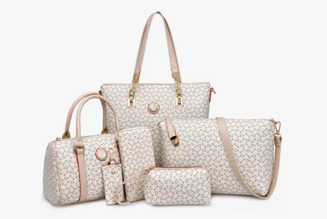 Set De 6 Bolsas Xtellar Estampada Color Beige