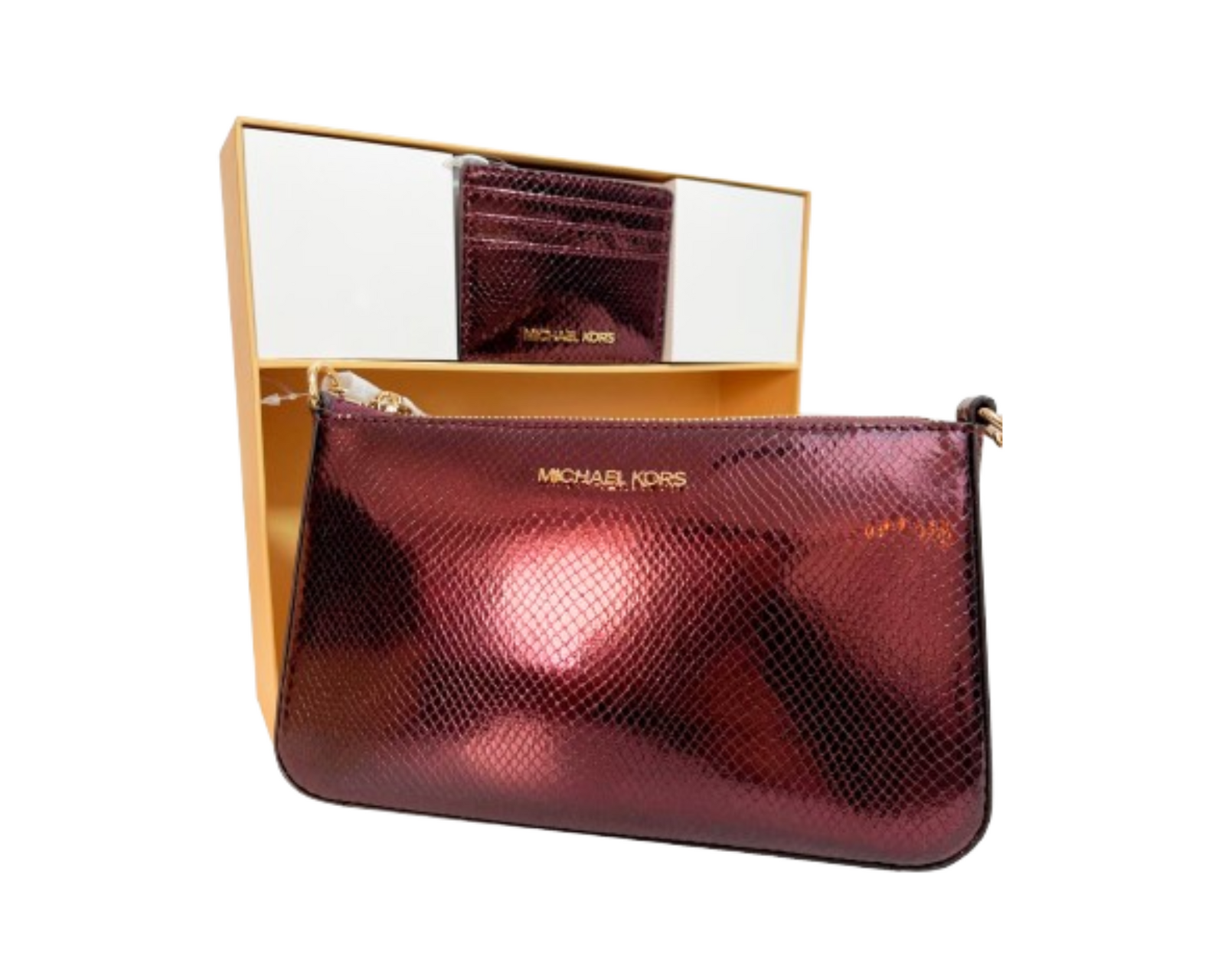Foto 2 pulgar | Bolsa Michael Kors Medium Pouch And Card Case Gift Set 35f4ggzd6m Color Vino