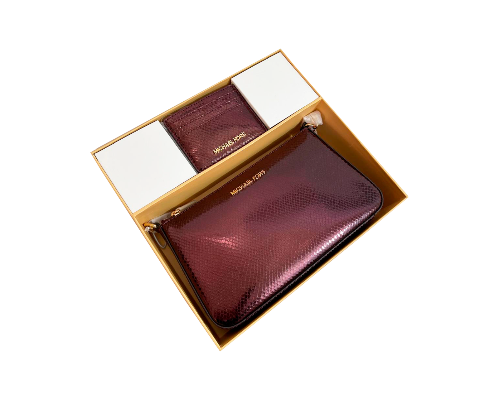 Foto 4 pulgar | Bolsa Michael Kors Medium Pouch And Card Case Gift Set 35f4ggzd6m Color Vino