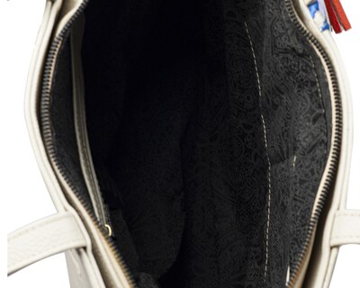Foto 7 | Bolso Tipo Tote A Ángelozano De Piel Vacuna Con Telar Artesanal Y Gamuza, Modelo Gabriela