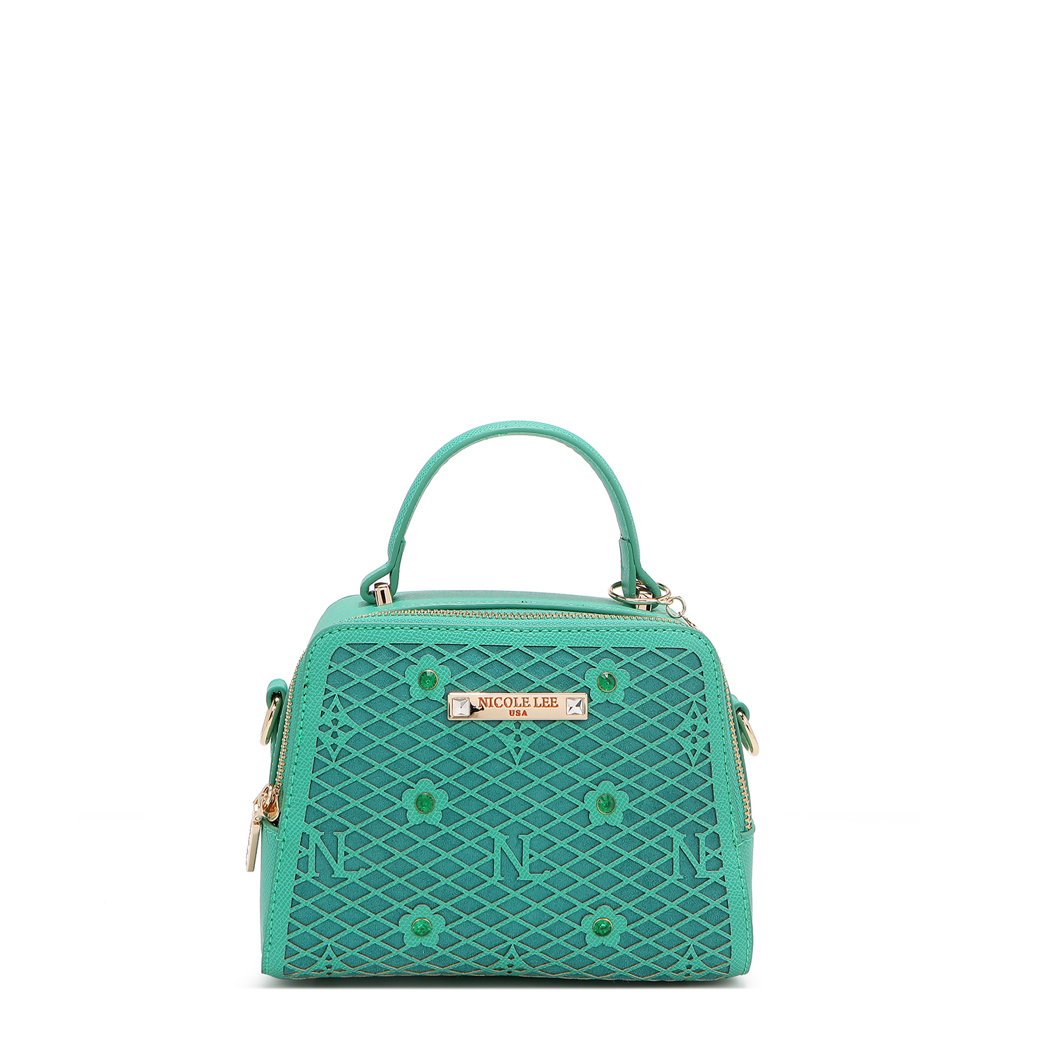 Bolsa De Mano De Nicole Lee De Corte Laser Y Pedrería