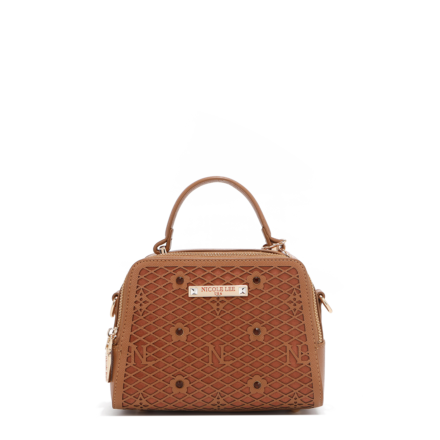 Bolsa De Mano De Nicole Lee De Corte Laser Y Pedrería