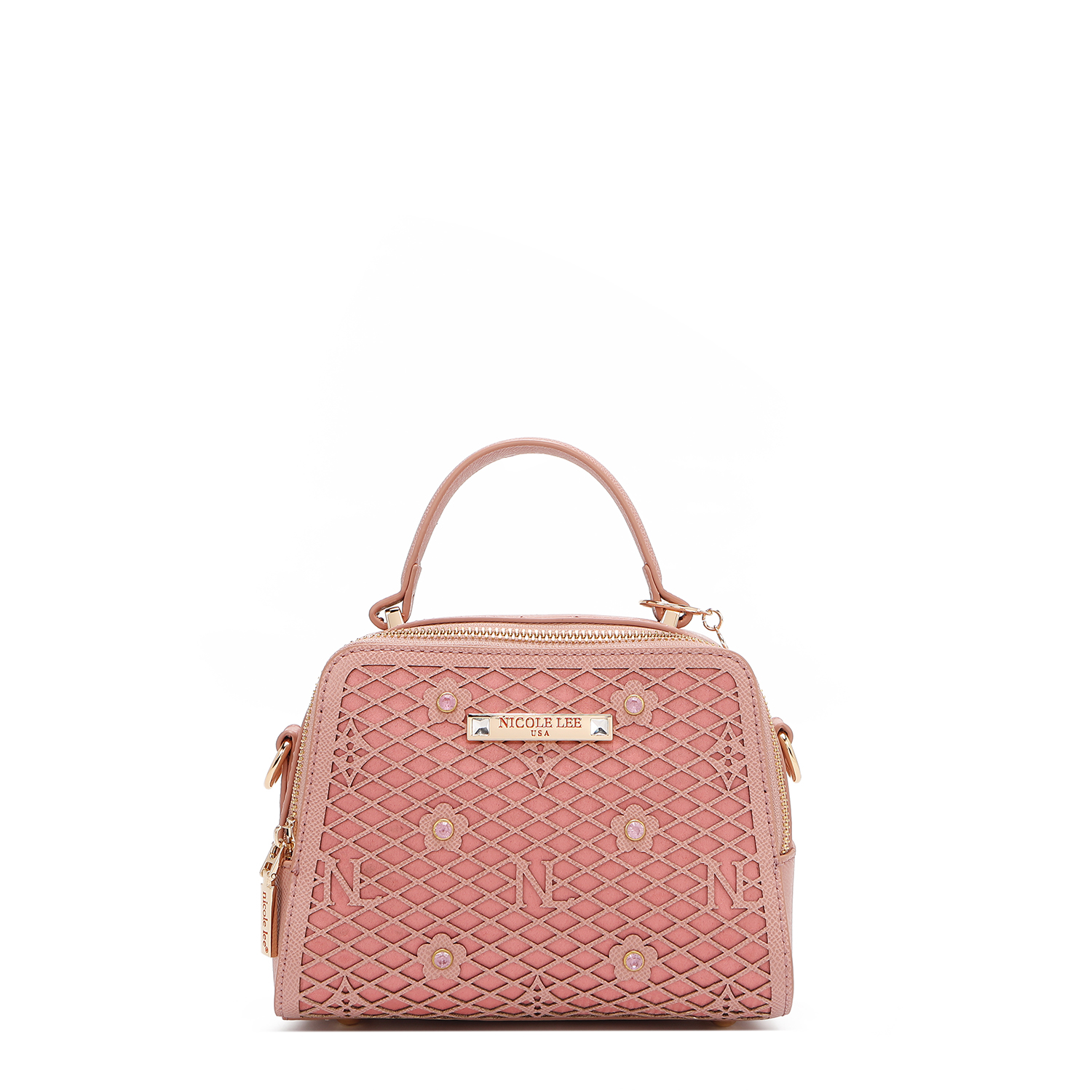 Bolsa De Mano De Nicole Lee De Corte Laser Y Pedrería