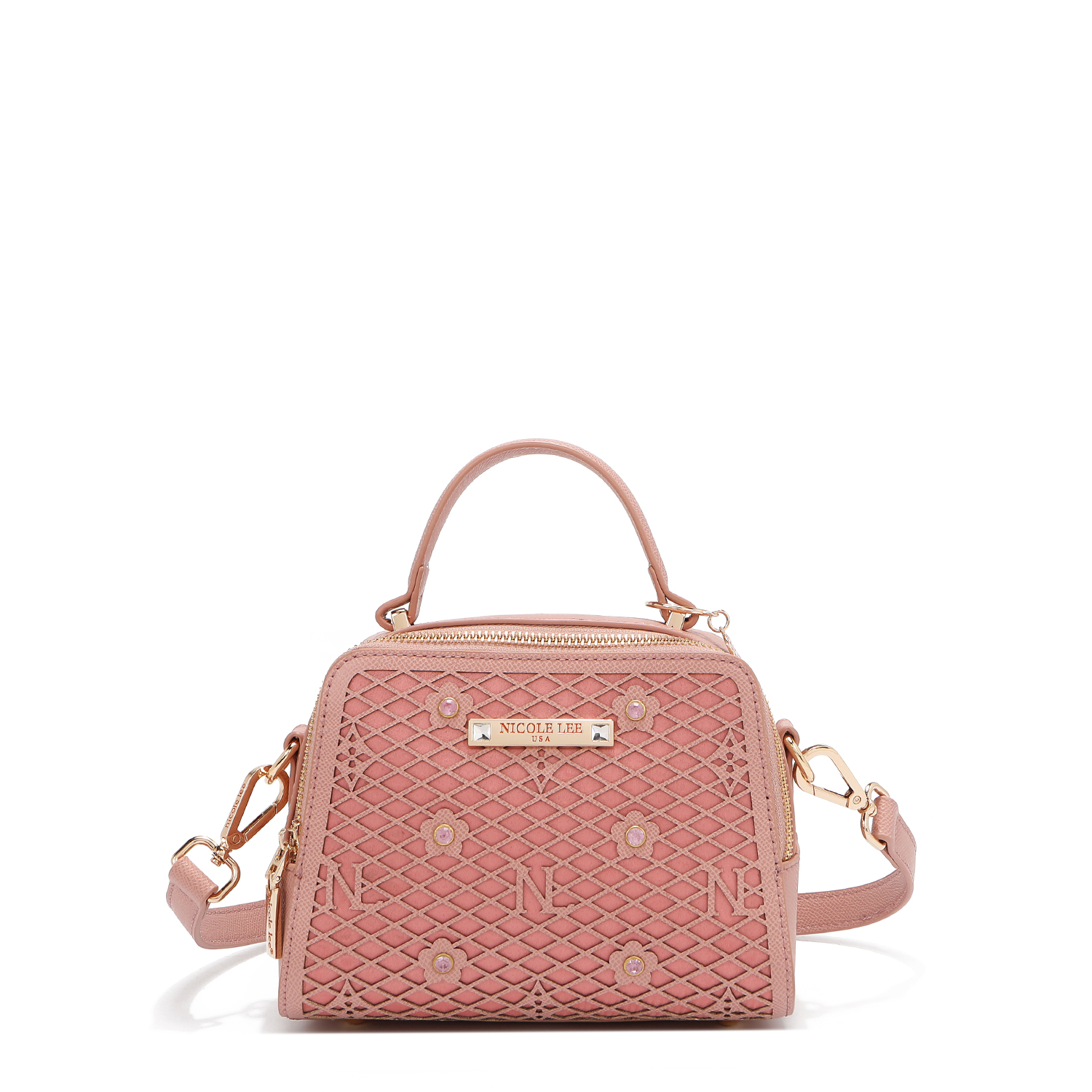 Foto 3 | Bolsa De Mano De Nicole Lee De Corte Laser Y Pedrería
