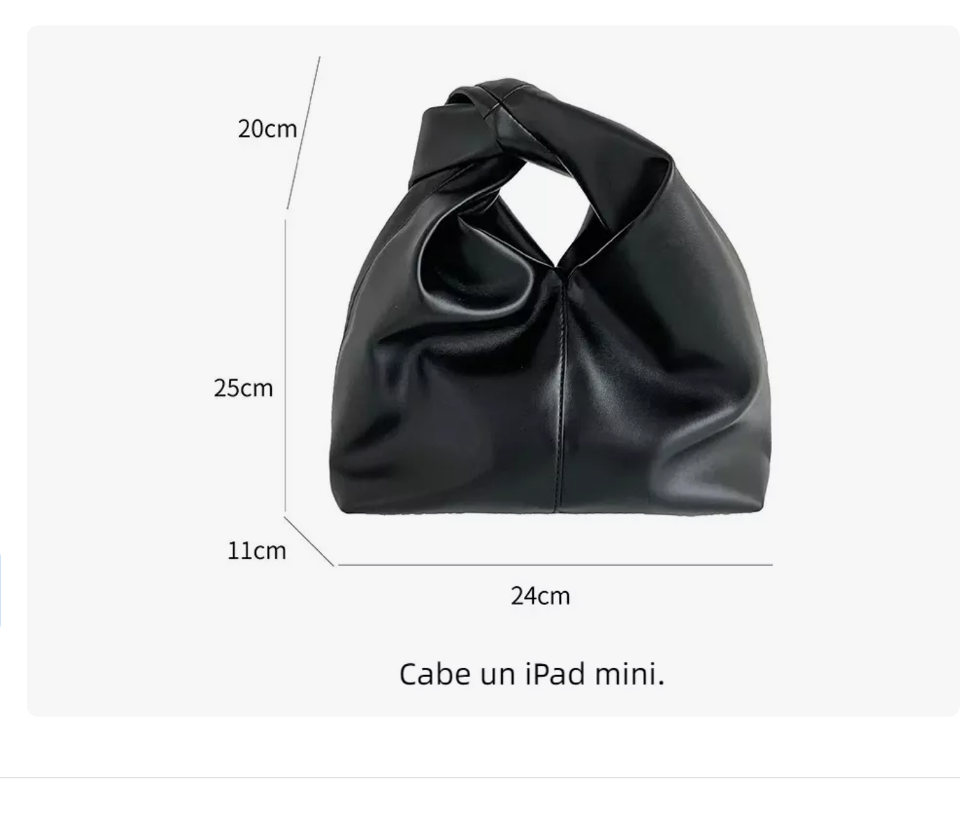 Foto 3 pulgar | Bolso Nudo De Cuero Arrugado Forma Nube Estilo Hobo Mujer Negro Xtellar