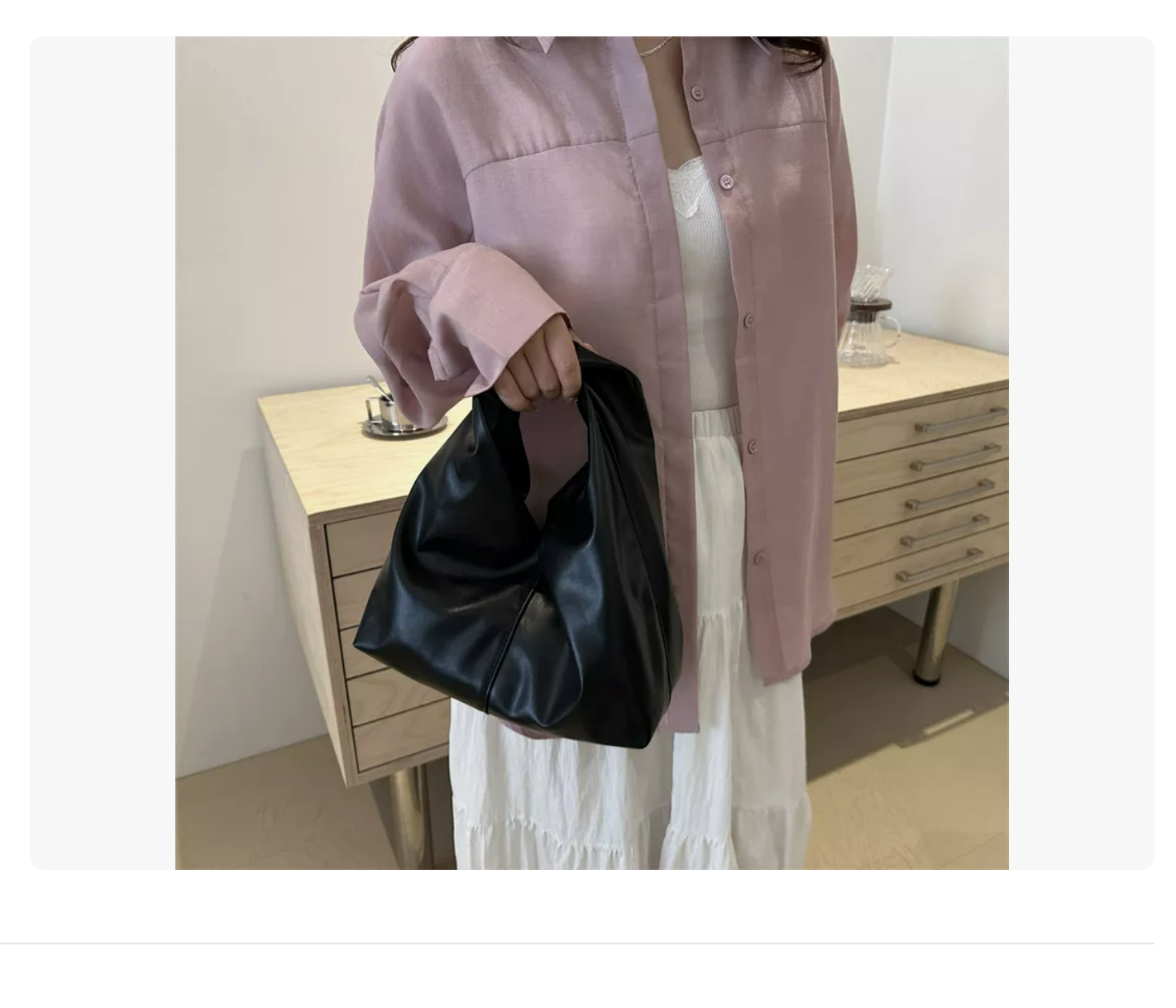 Foto 4 pulgar | Bolso Nudo De Cuero Arrugado Forma Nube Estilo Hobo Mujer Negro Xtellar