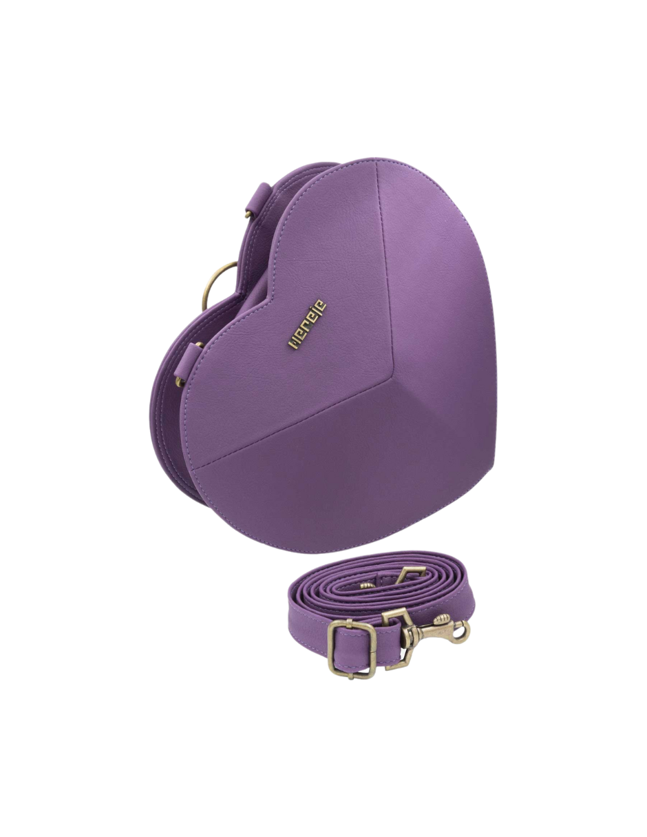 Foto 4 pulgar | Bolso Crossbody Corazón Morado Hereje para Dama