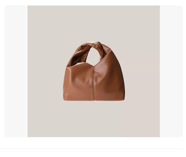 Foto 1 | Bolso Nudo De Cuero Arrugado Forma Nube Estilo Hobo Mujer Bordó Xtellar