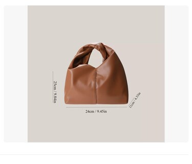 Foto 2 | Bolso Nudo De Cuero Arrugado Forma Nube Estilo Hobo Mujer Bordó Xtellar