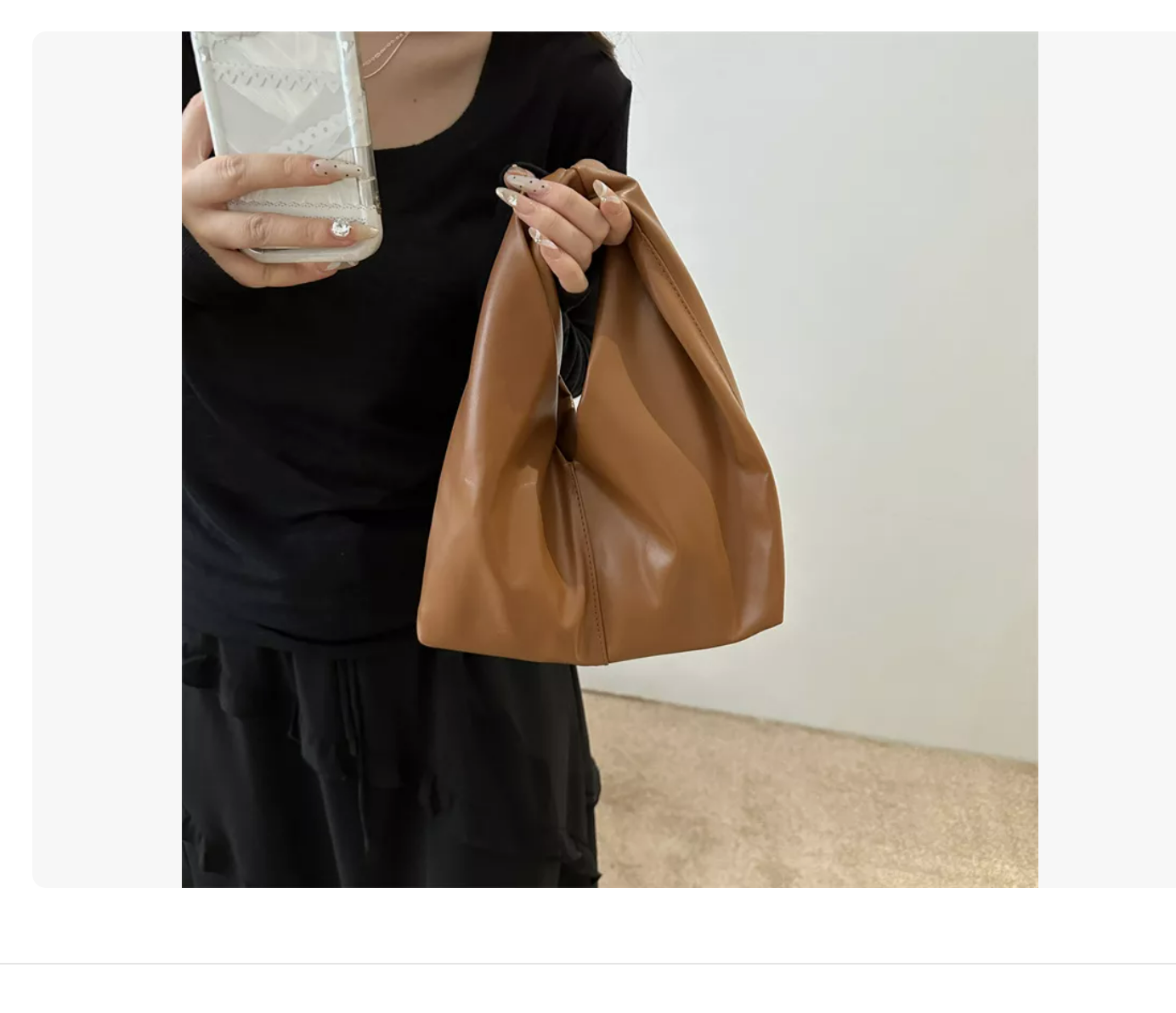 Foto 4 pulgar | Bolso Nudo De Cuero Arrugado Forma Nube Estilo Hobo Mujer Bordó Xtellar