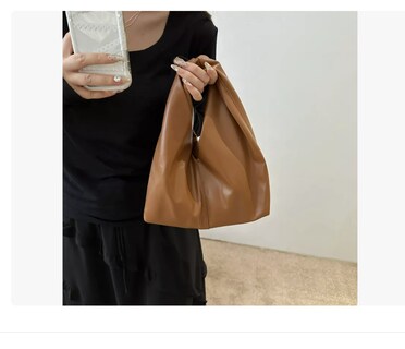 Foto 3 | Bolso Nudo De Cuero Arrugado Forma Nube Estilo Hobo Mujer Bordó Xtellar