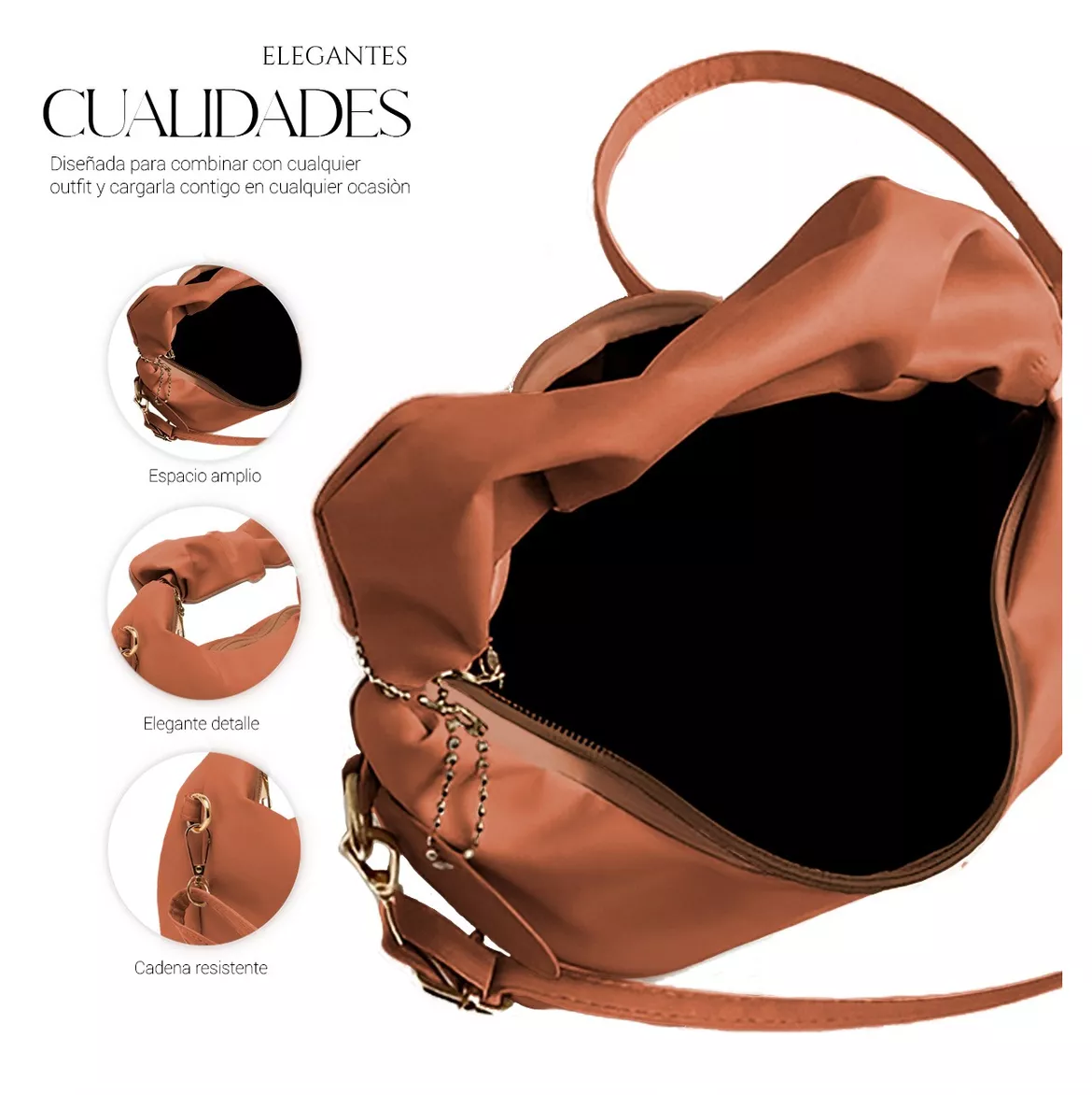 Foto 3 pulgar | Bolso De Mano Belug Tipo Piel Para Mujer Marron