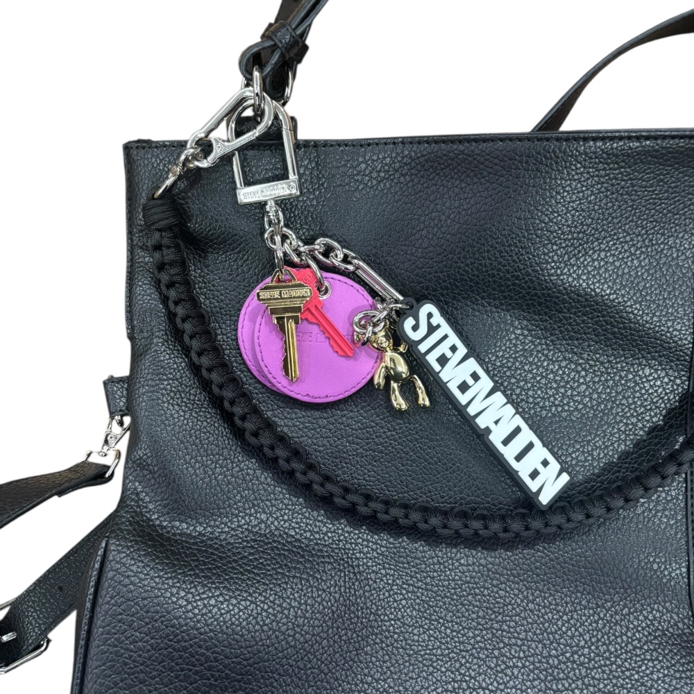 Foto 3 | Bolsa Shopper Steve Madden De Piel Color Negra