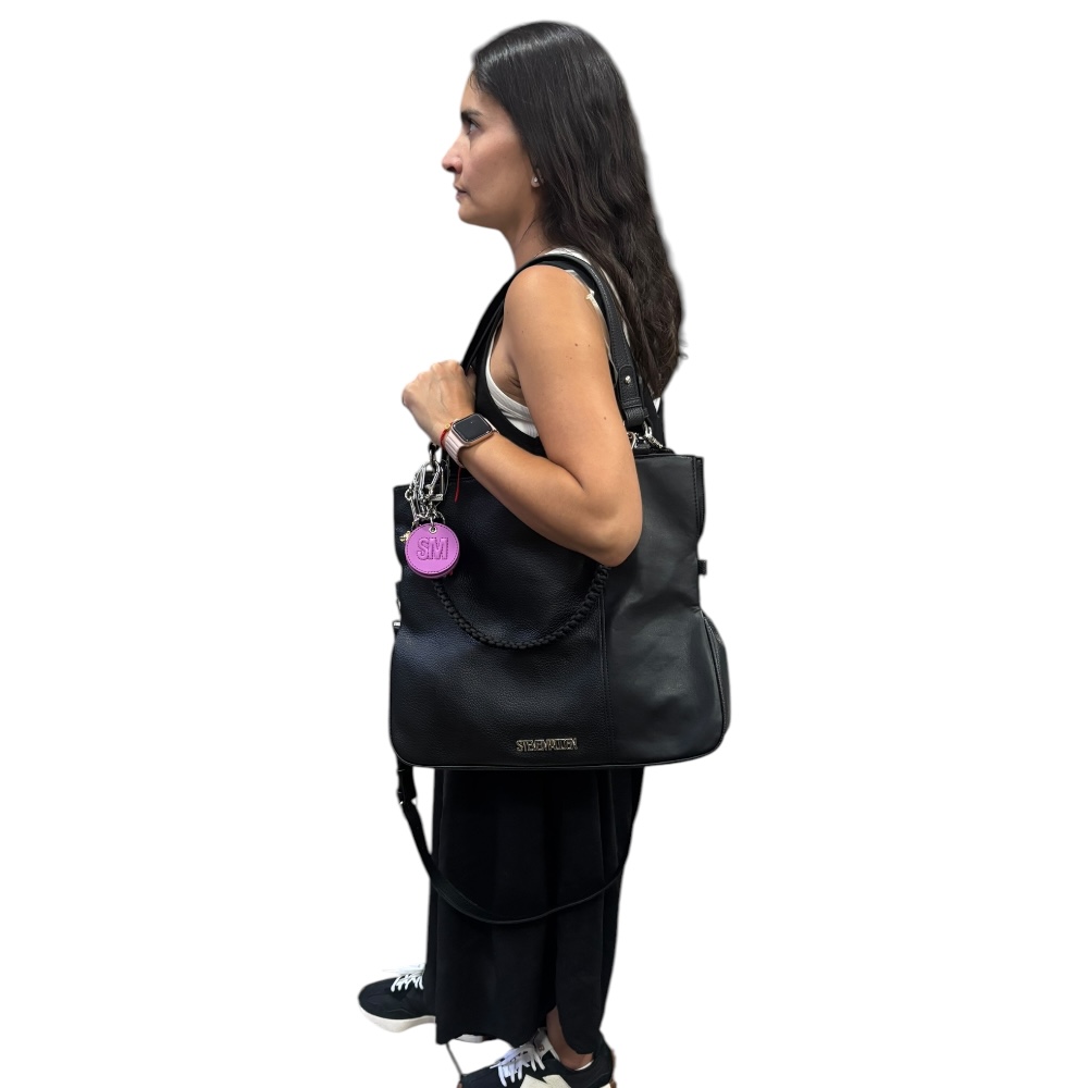 Foto 5 | Bolsa Shopper Steve Madden De Piel Color Negra