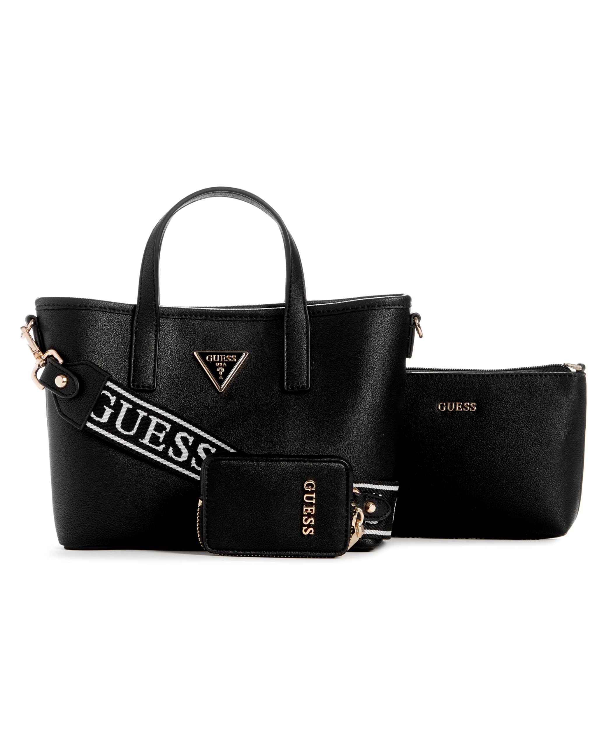 Foto 2 pulgar | Bolso Guess Latona Mini Tote Negro con Bolsa Extraíble - Venta Internacional