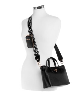 Foto 3 | Bolso Guess Latona Mini Tote Negro con Bolsa Extraíble - Venta Internacional