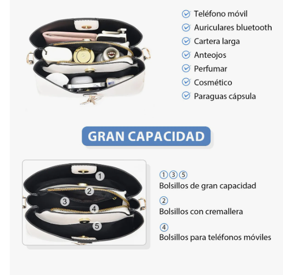 Foto 4 pulgar | Bolsa Bandolera Xtellar Blanca para Dama