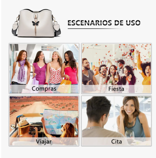 Foto 5 | Bolsa Bandolera Xtellar Blanca para Dama