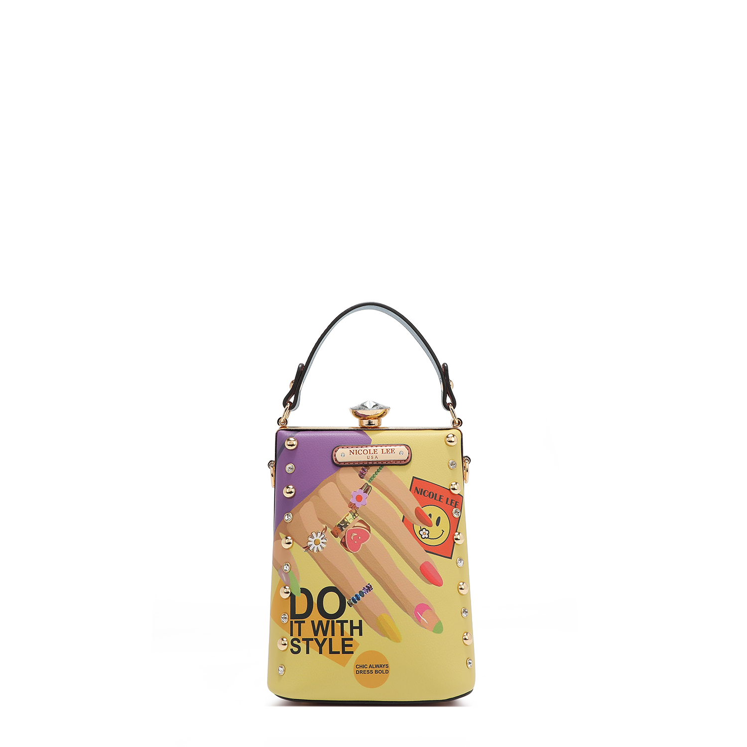 Bolsa De Mano Nicole Lee Estampada Nails Polish Ss25