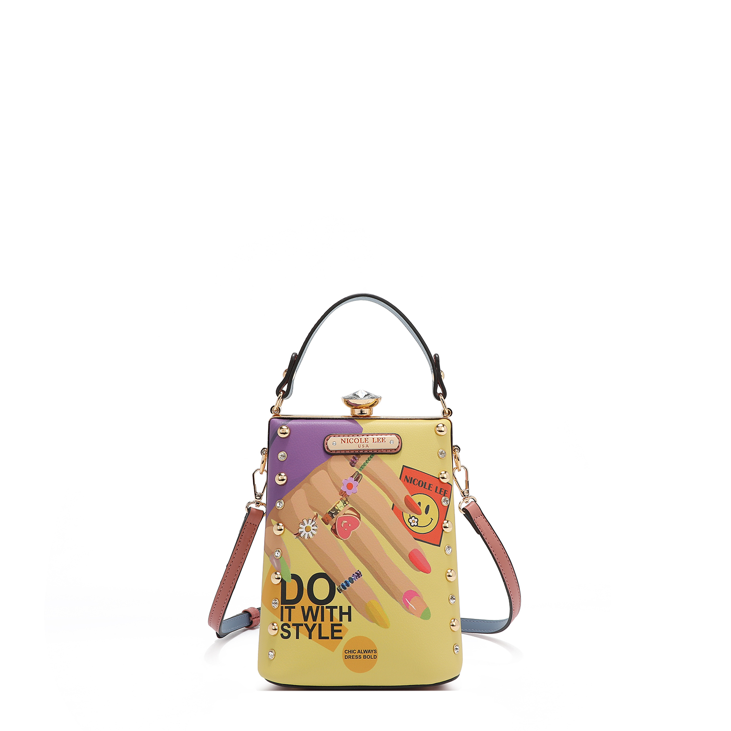 Foto 4 | Bolsa De Mano Nicole Lee Estampada Nails Polish Ss25