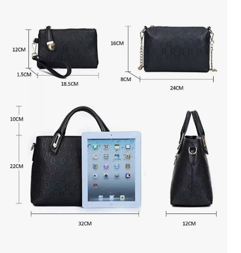 Foto 3 pulgar | Juego Xtellar 4 Bolsos Mujer Cartera Tote Cosméticos Tarjetero Oso Color Azul