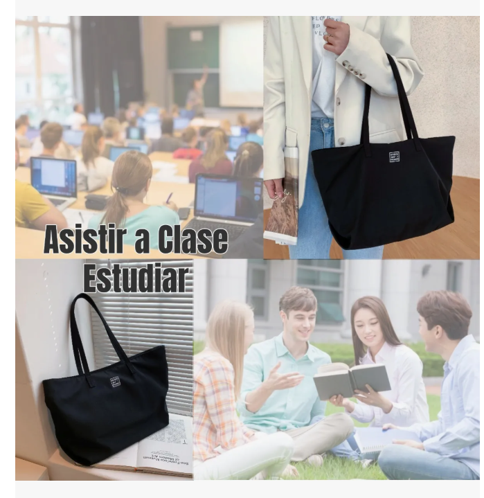 Foto 5 pulgar | Bolso Xtellar Mochila Mujer Tote Bag De Impermeable, Bolsa Negra Mujer Con Gran Capacidad, 7 Bolsillos, Laptop 16in