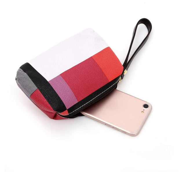 Foto 4 pulgar | Set Xtellar 6 Bolsas Cartera Cosmetiquera Mujer Listrado Monedero