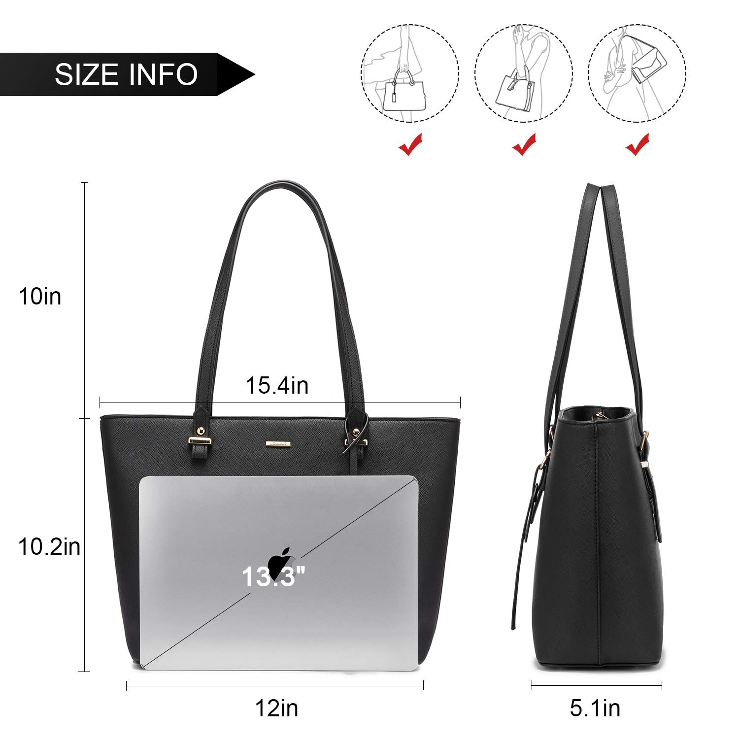 Foto 5 pulgar | Bolso Lovevook Negro - Venta Internacional