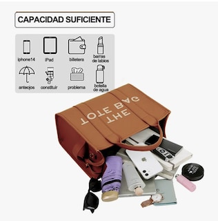 Foto 4 | Thetotebag Bolsos Para Mujer Pu Capacidad Cercanías Color Marron