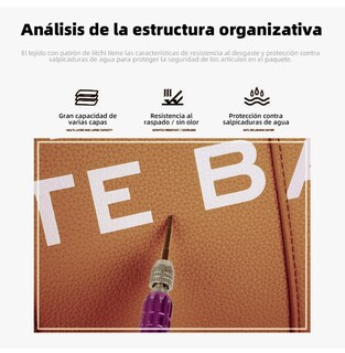 Foto 5 | Thetotebag Bolsos Para Mujer Pu Capacidad Cercanías Color Marron