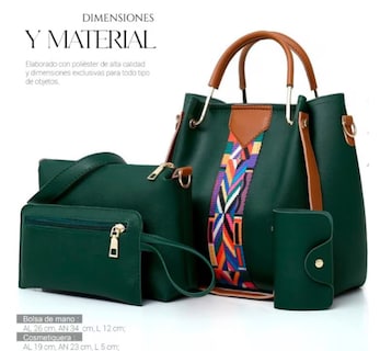 Foto 2 | Set 4 Bolsas Mujer Moda Dama Crossbody Cosmetiquera