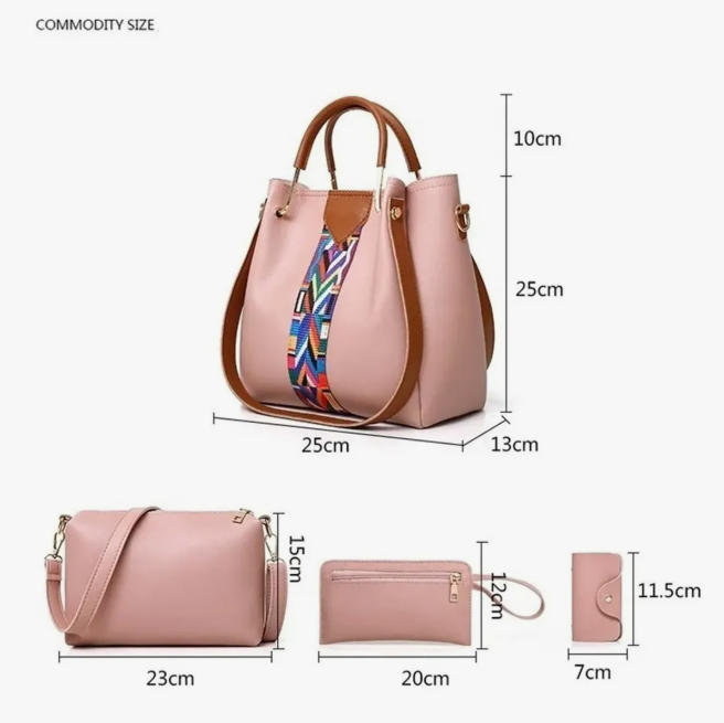 Foto 3 pulgar | Set 4 Bolsas Mujer Moda Dama Crossbody Cosmetiquera