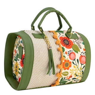 Foto 2 | Bolso Para Dama Verde Olivo Yute Floral Textil/sintetico Cohetzal Nueva Imagen