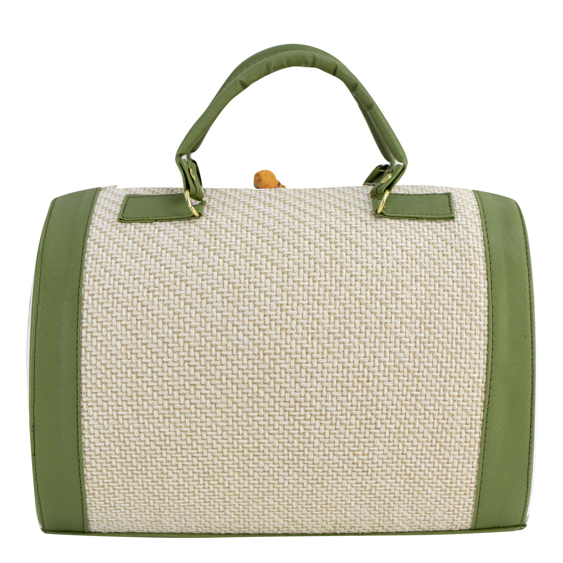 Foto 4 pulgar | Bolso Para Dama Verde Olivo Yute Floral Textil/sintetico Cohetzal Nueva Imagen