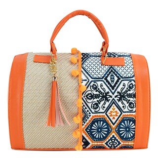 Foto 1 | Bolso Para Dama Naranja Yute Poligono Textil/sintetico Cohetzal Nueva Imagen
